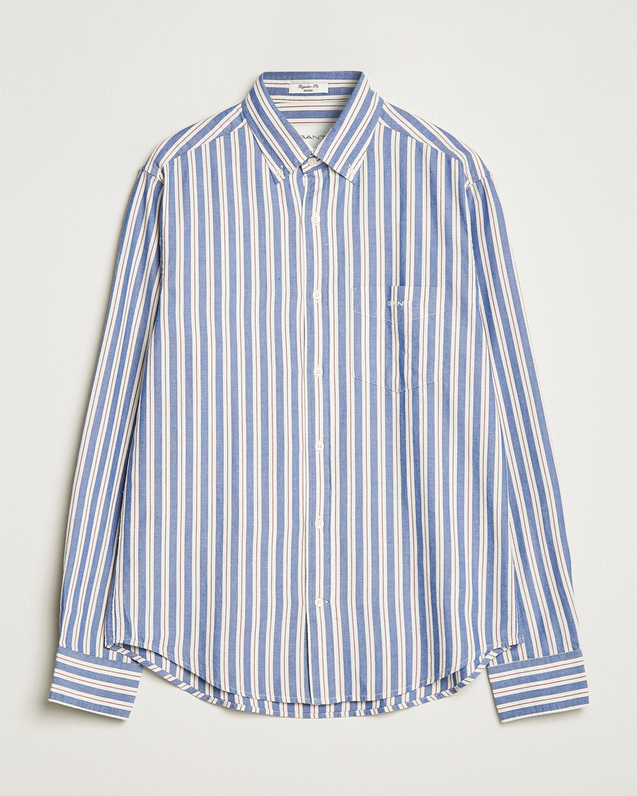 Herre | Skjorter | GANT | Regular Fit Archive Oxford Striped Shirt College Blue