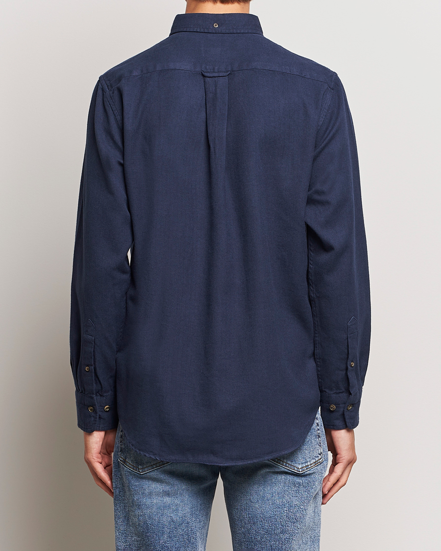 Herre | Skjorter | GANT | Regular Fit Herringbone Flannel Shirt Marine