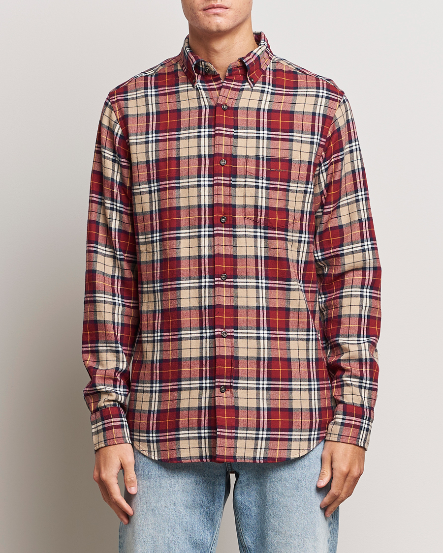 Herre | Flannelskjorter | GANT | Regular Fit Flannel Checked Shirt Plumped Red