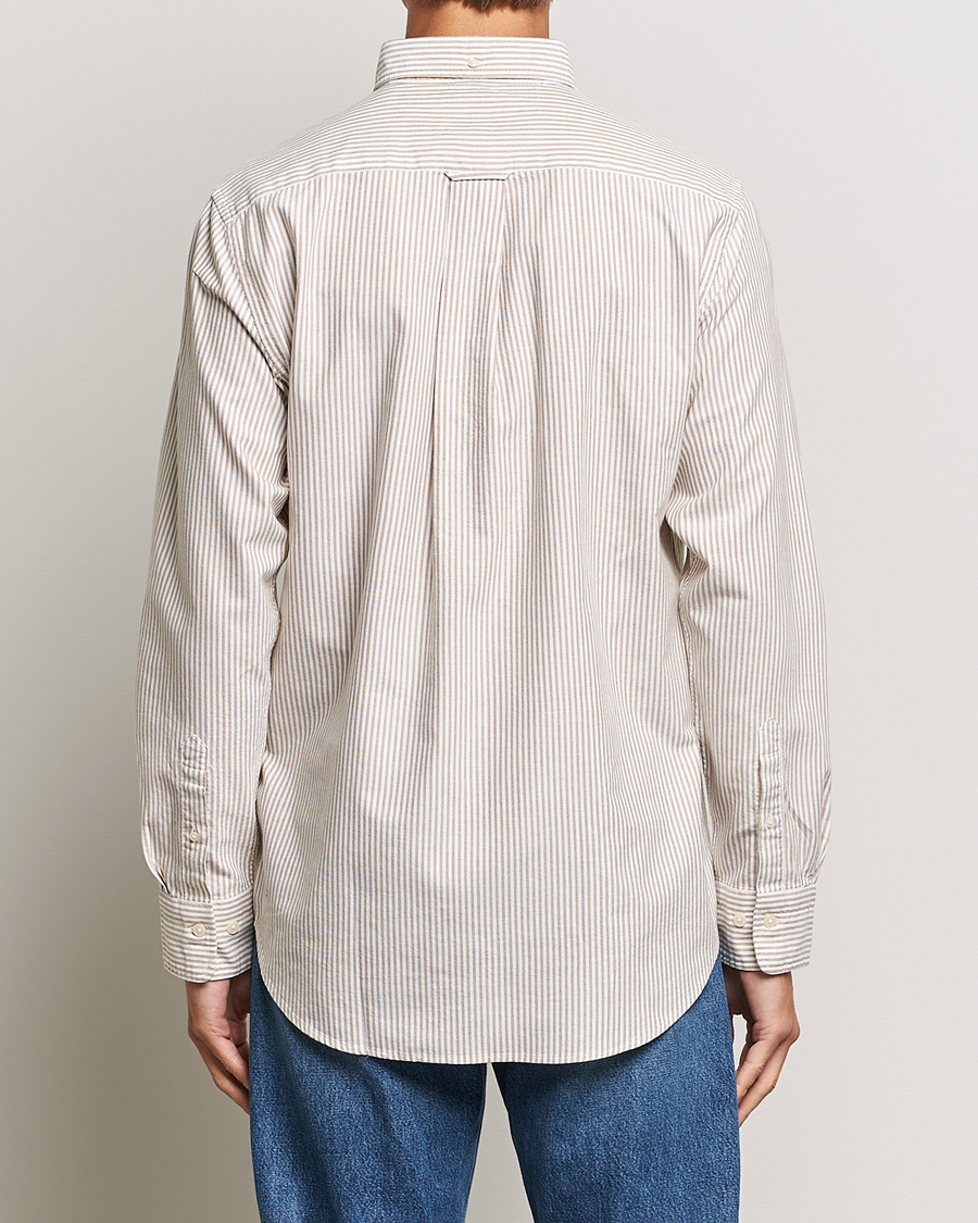 Herre | Skjorter | GANT | Regular Fit Striped Oxford Shirt Woody Brown