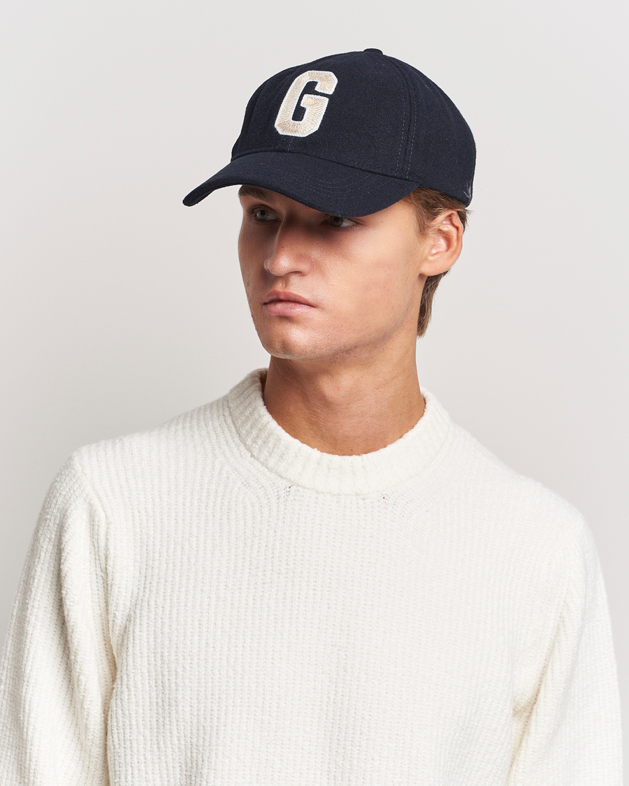Herre | GANT Badge Wool Cap Evening Blue | GANT | Badge Wool Cap Evening Blue