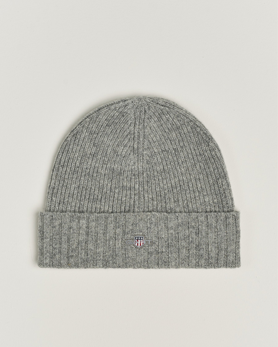 Herre | GANT Wool Lined Beanie Grey Melange | GANT | Wool Lined Beanie Grey Melange
