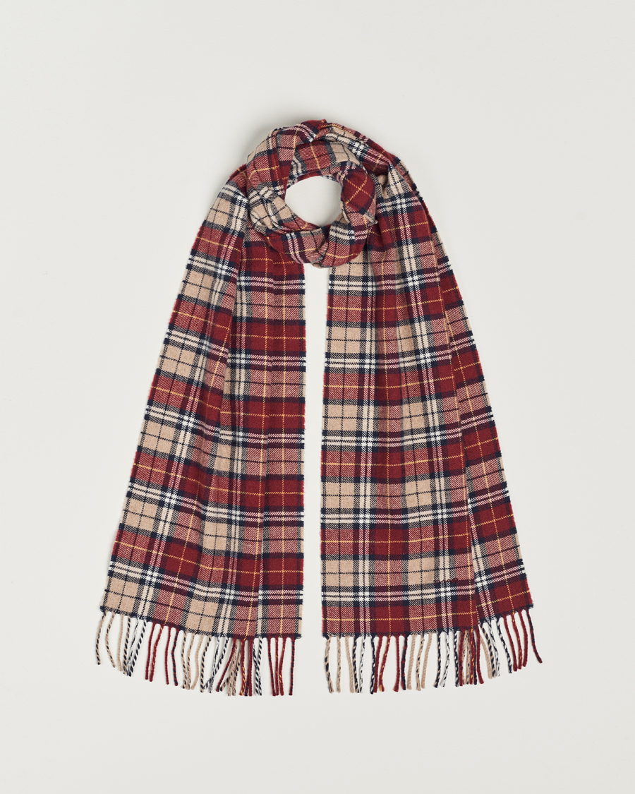 Herre | GANT Wool Multi Checked Scarf Plumped Red | GANT | Wool Multi Checked Scarf Plumped Red
