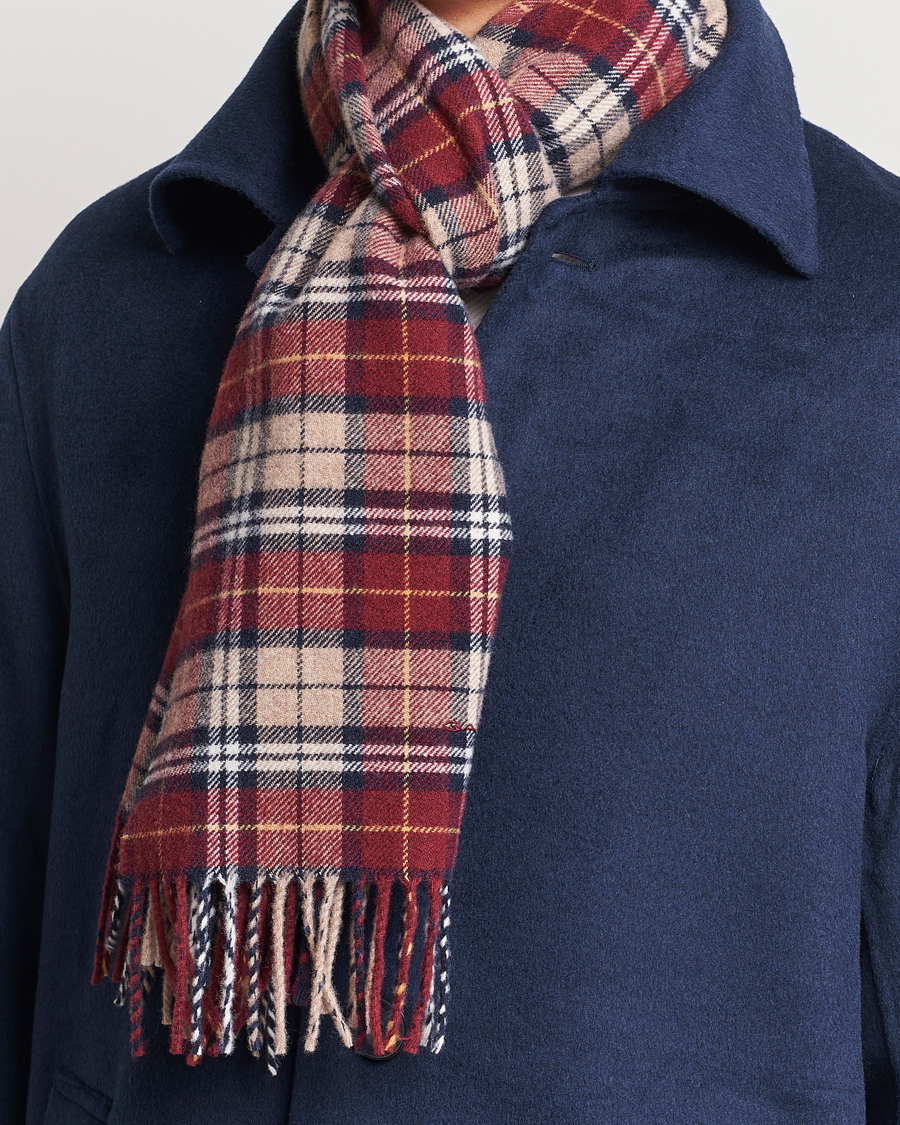 Herre | GANT Wool Multi Checked Scarf Plumped Red | GANT | Wool Multi Checked Scarf Plumped Red