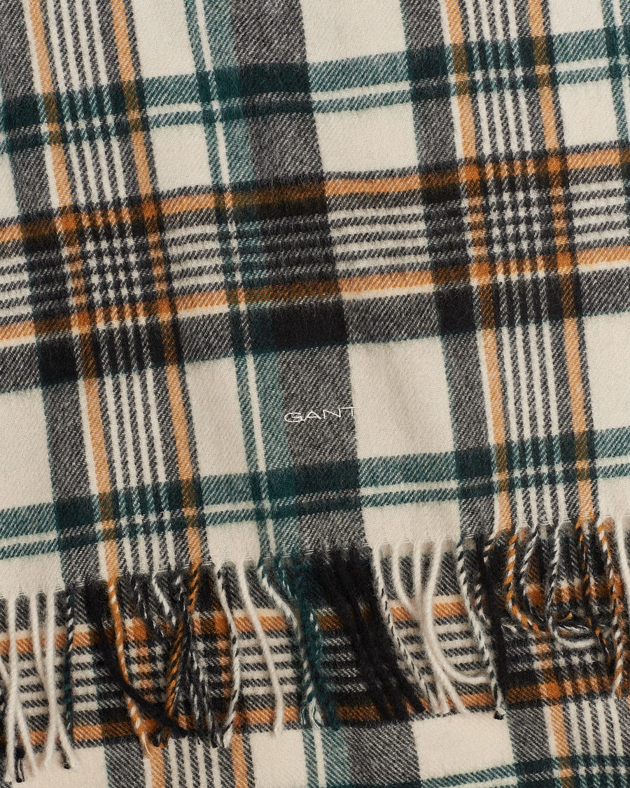 Herre | GANT Wool Multi Checked Scarf Putty Multi | GANT | Wool Multi Checked Scarf Putty Multi