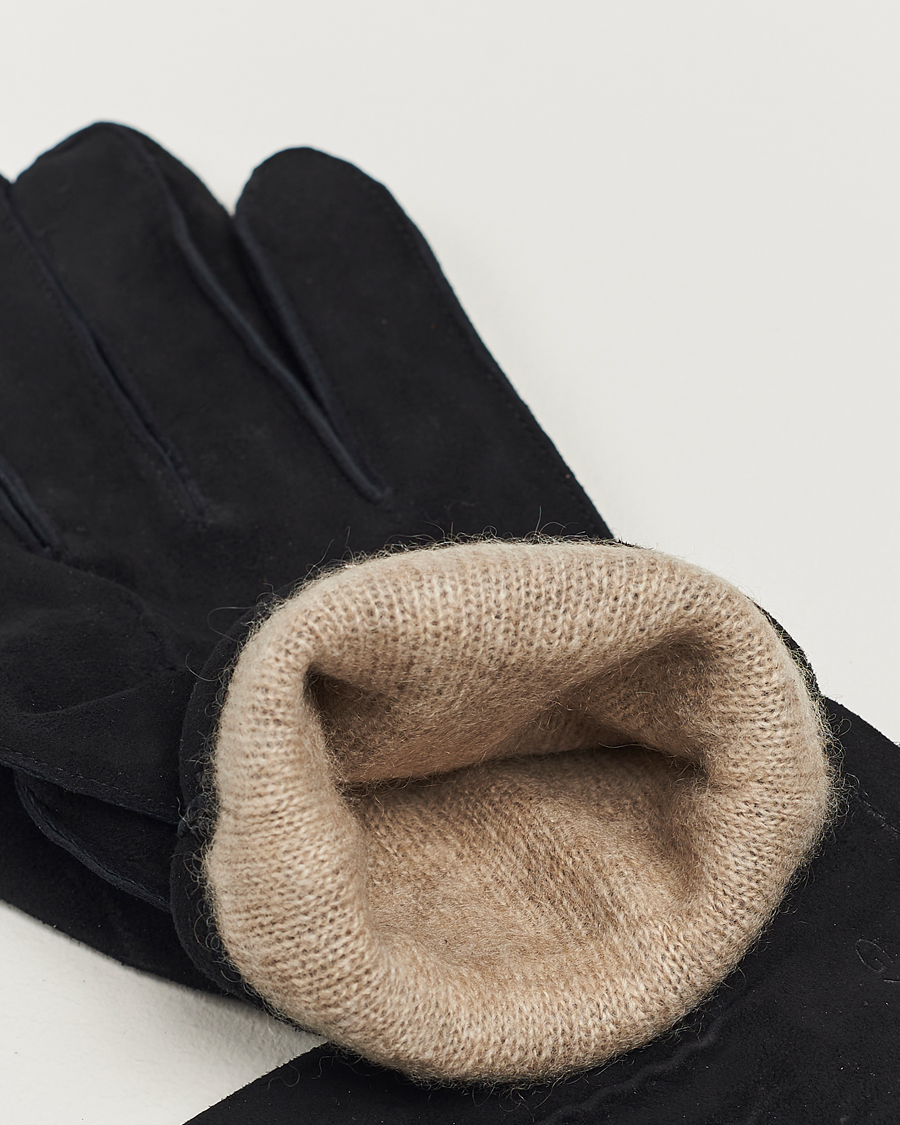 Herre | GANT Classic Suede Gloves Black | GANT | Classic Suede Gloves Black