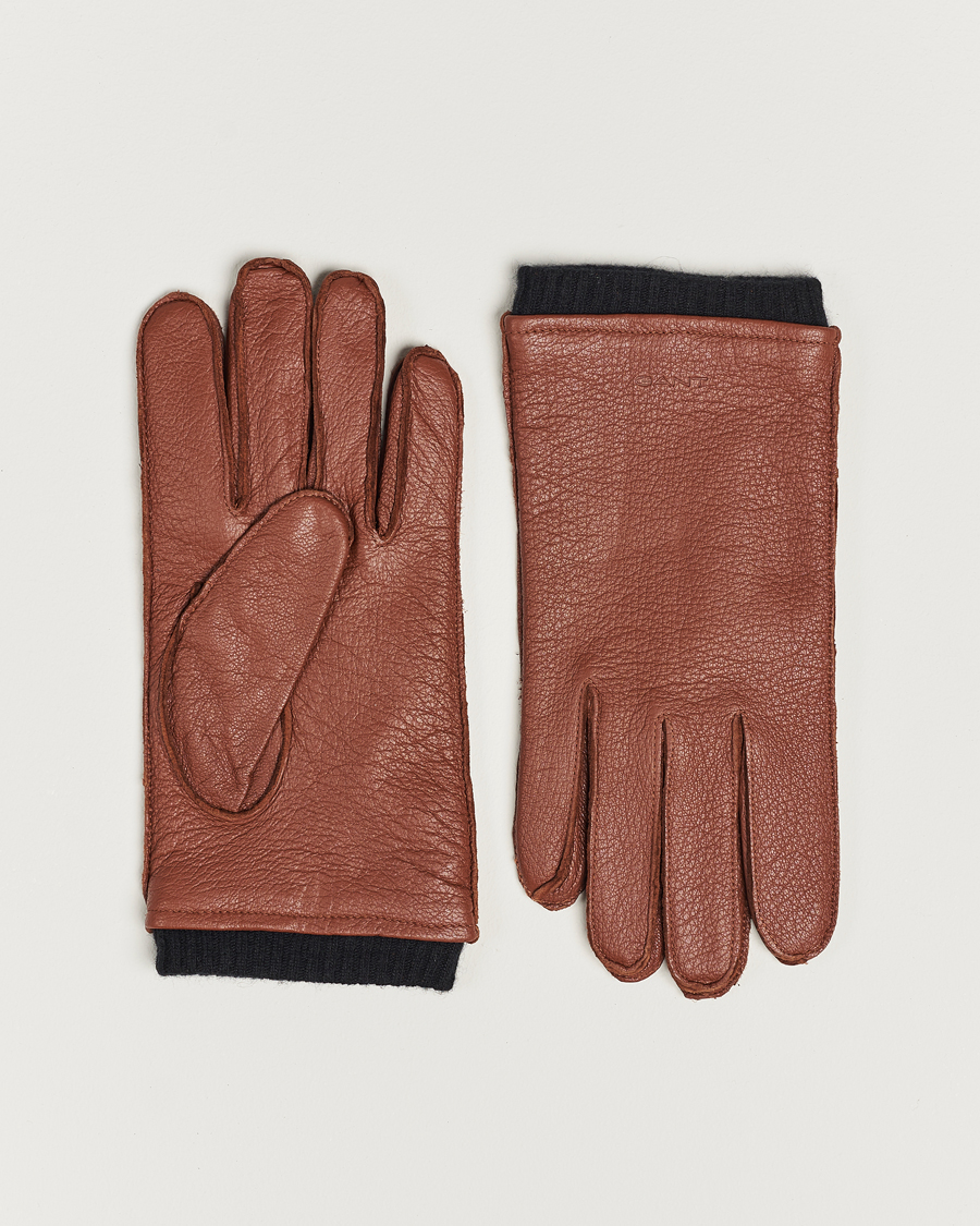 Herre | GANT Wool Lined Leather Gloves Clay Brown | GANT | Wool Lined Leather Gloves Clay Brown