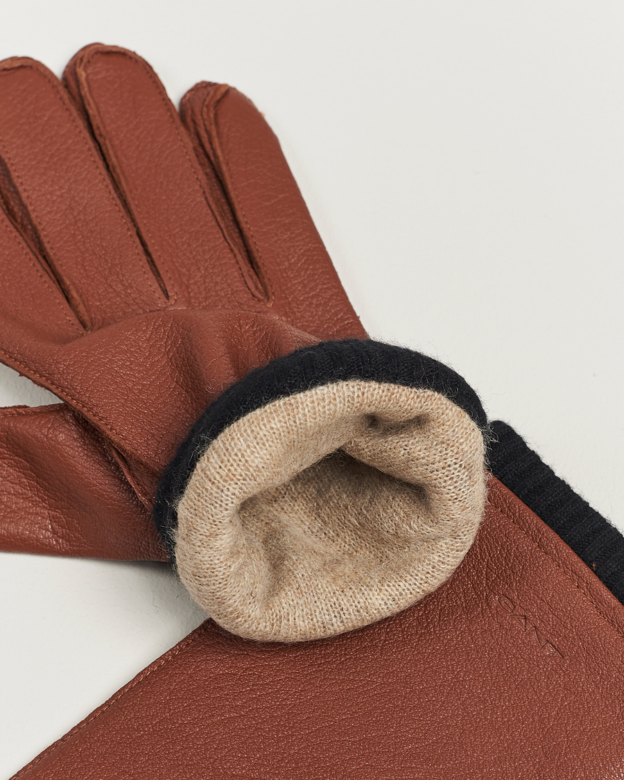 Herre | GANT Wool Lined Leather Gloves Clay Brown | GANT | Wool Lined Leather Gloves Clay Brown