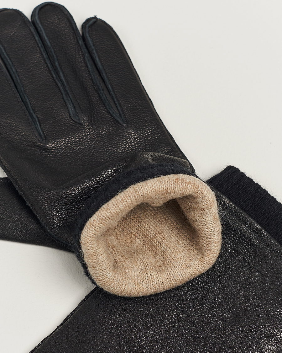 Herre | Handsker | GANT | Wool Lined Leather Gloves Black