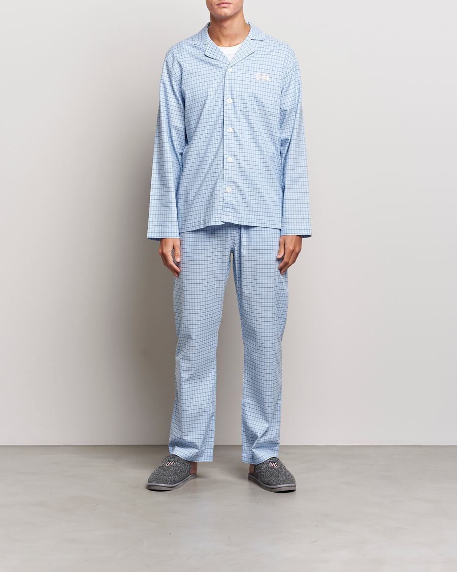 Herre | Pyjamas & Morgenkåber | Gant | Checked Pyjama Set Capri Blue