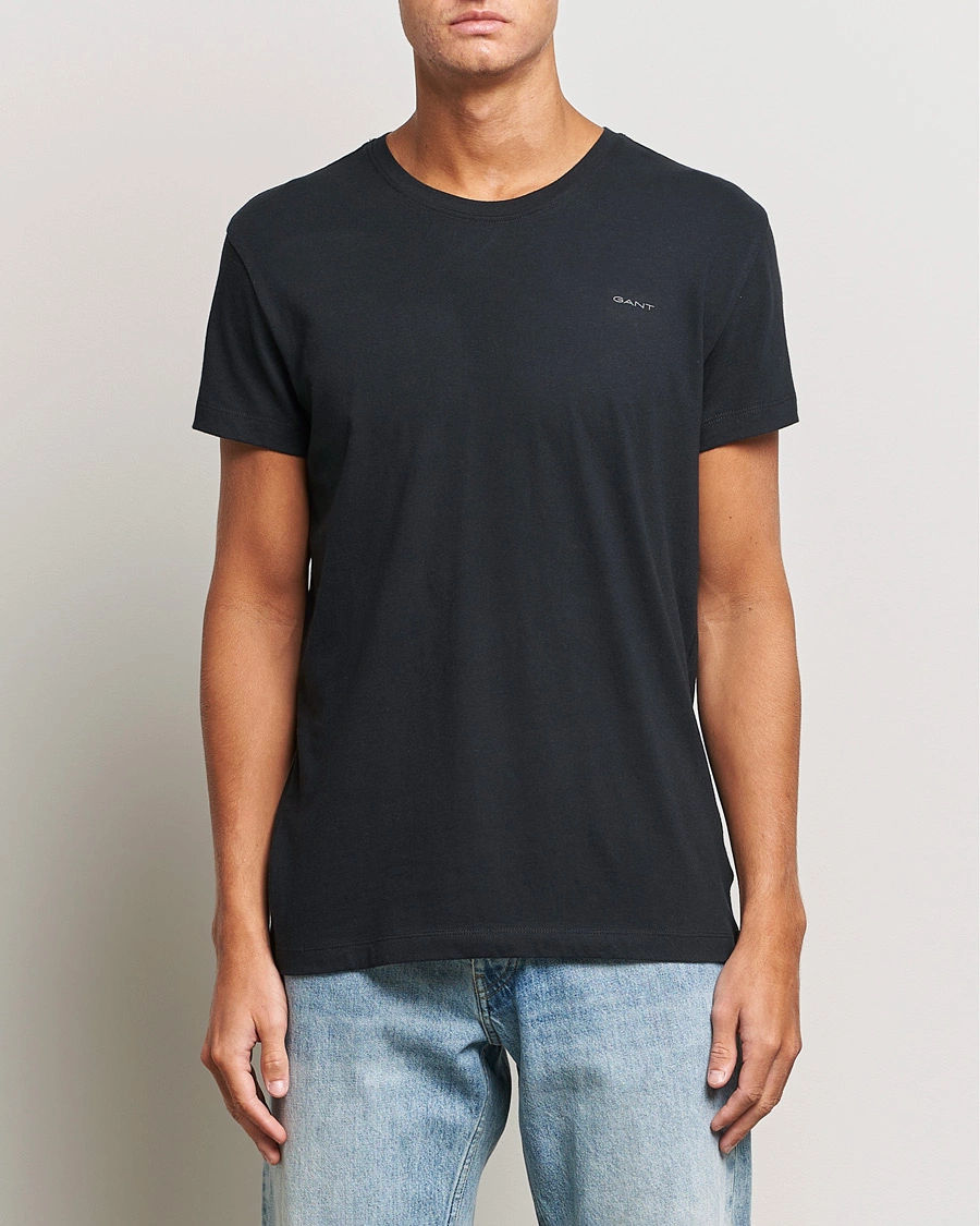 Herre | Sorte t-shirts | GANT | 2-Pack Crew Neck T-Shirt Black/White