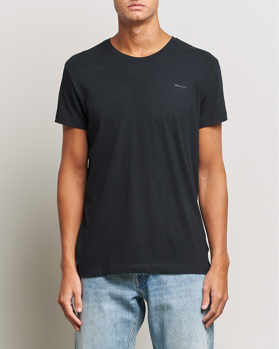 Herre | T-Shirts | GANT | 2-Pack Crew Neck T-Shirt Black/White