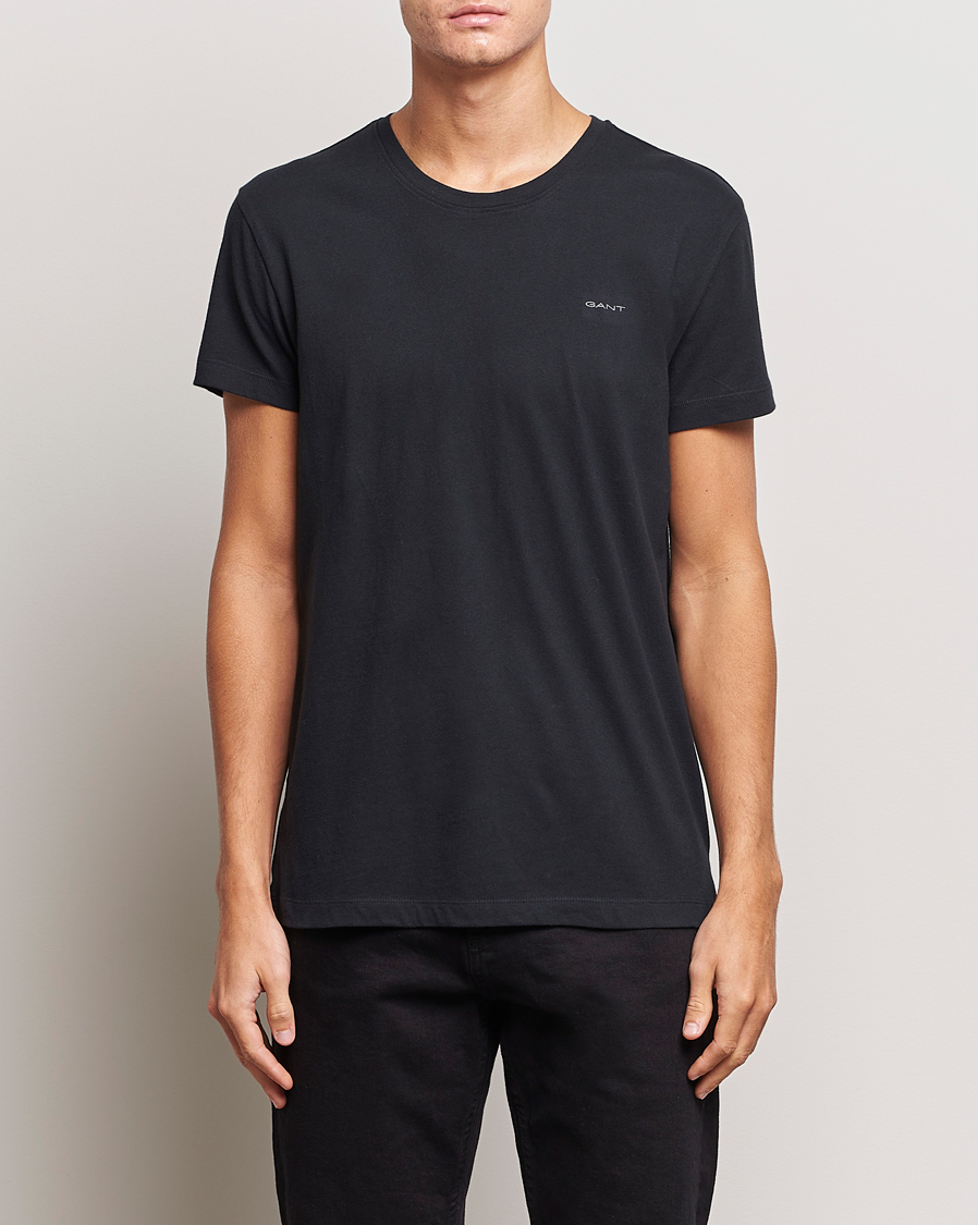 Herre | GANT | GANT | 2-Pack Crew Neck T-Shirt Black