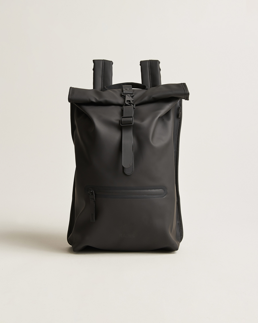 Herre | Tasker | RAINS | Rolltop Rucksack Black