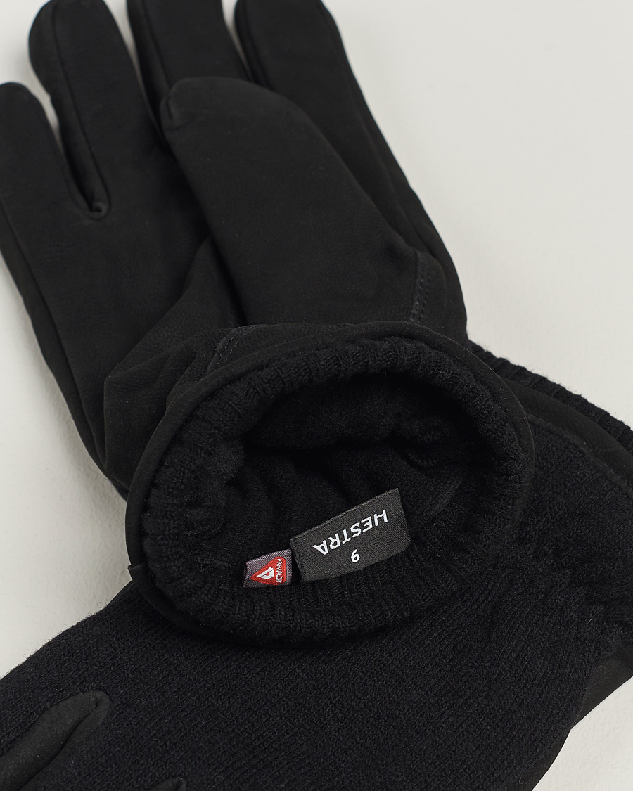 Herre | Hestra Noah Nubuck Wool Tricot Glove Black | Hestra | Noah Nubuck Wool Tricot Glove Black
