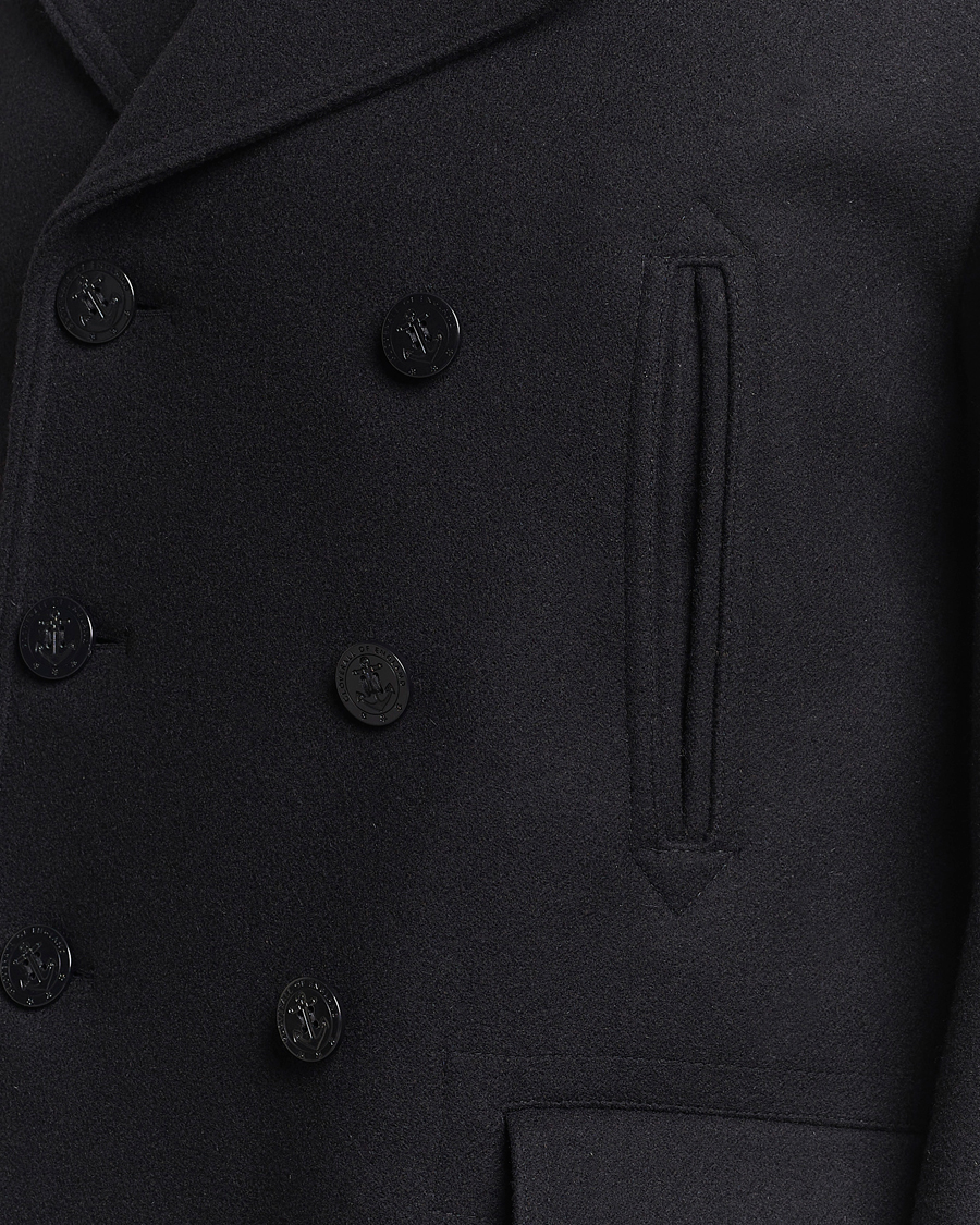 Herre | Jakker | Gloverall | Churchill Reefer Peacoat Black