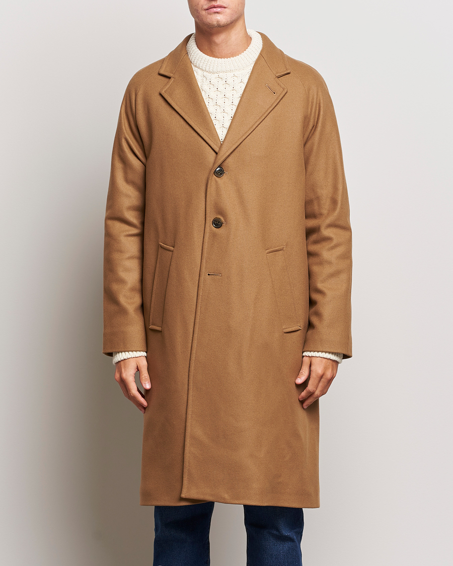 Herre | Jakker | Gloverall | Chesterfield Wool/Cashmere Raglan Coat Camel