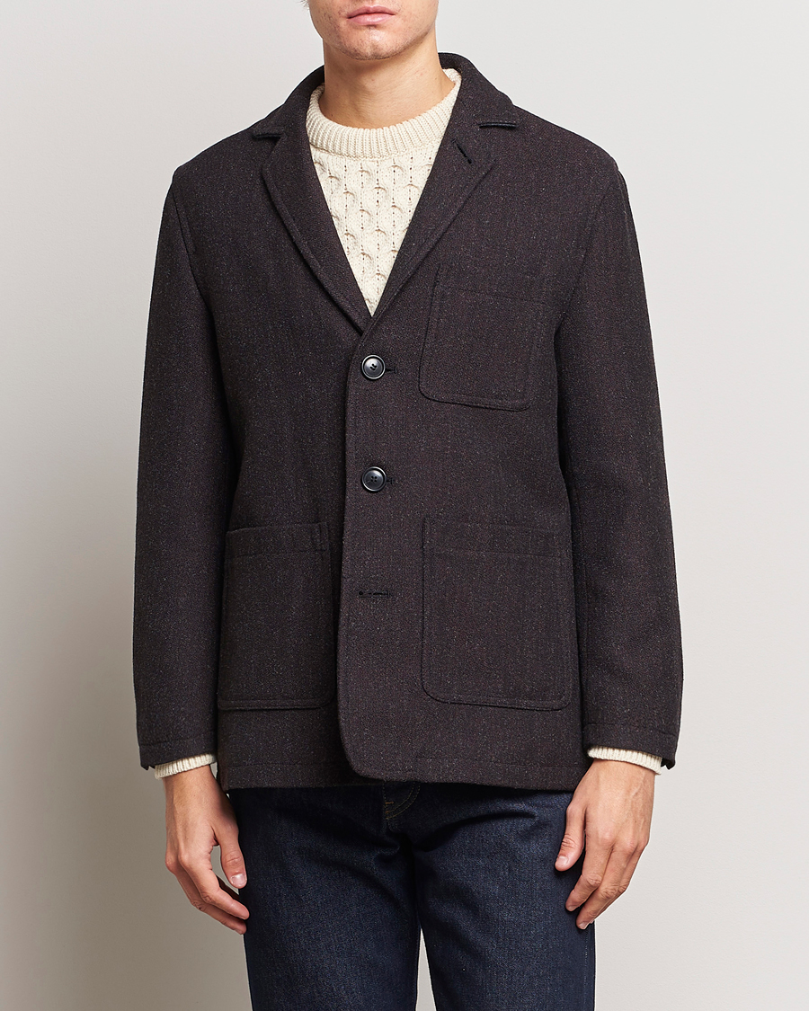 Herre | Jakker | Gloverall | Wool Worker Shirt Jacket Mulberry