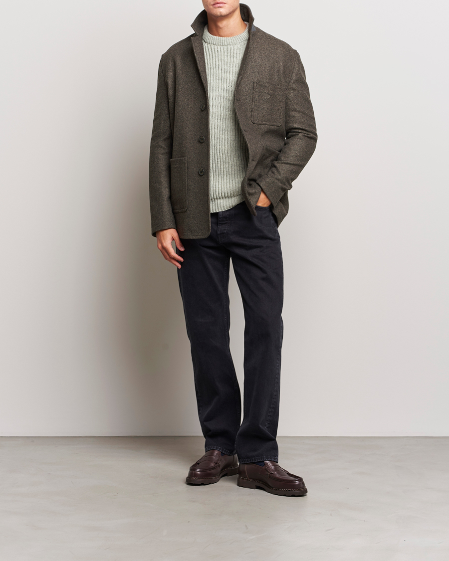Herre | Jakker | Gloverall | Wool Worker Shirt Jacket Black/White