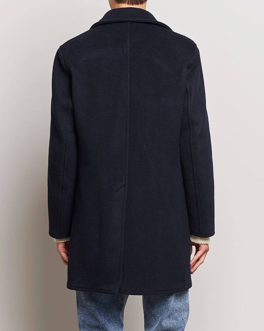 Herre | Jakker | Gloverall | Churchill Long Reefer Peacoat Navy Royal