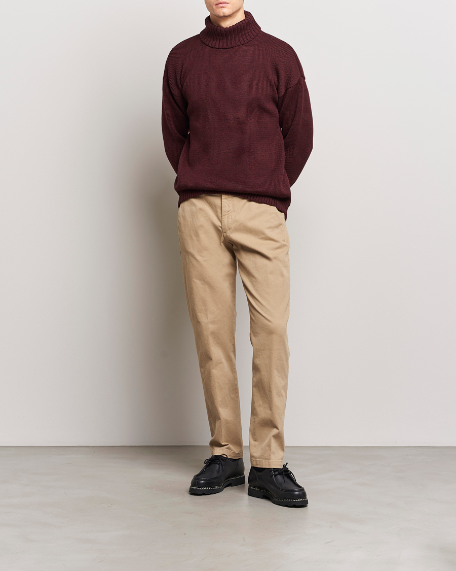 Herre | Trøjer | Gloverall | Submariner Chunky Wool Roll Neck Burgundy