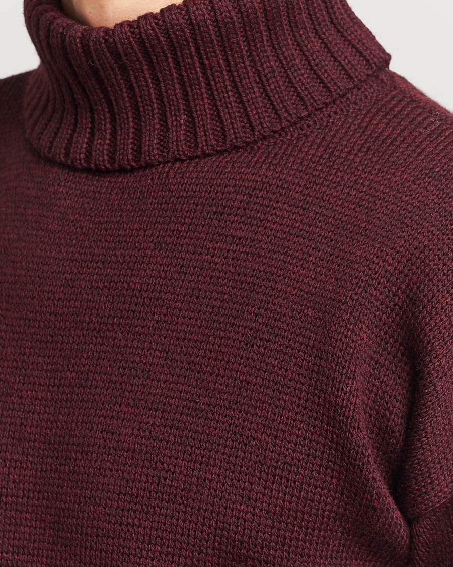 Herre | Trøjer | Gloverall | Submariner Chunky Wool Roll Neck Burgundy