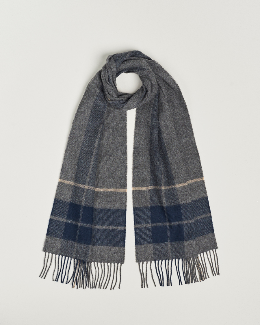 Herre | Best of British | Gloverall | Lambswool Scarf Grey Check