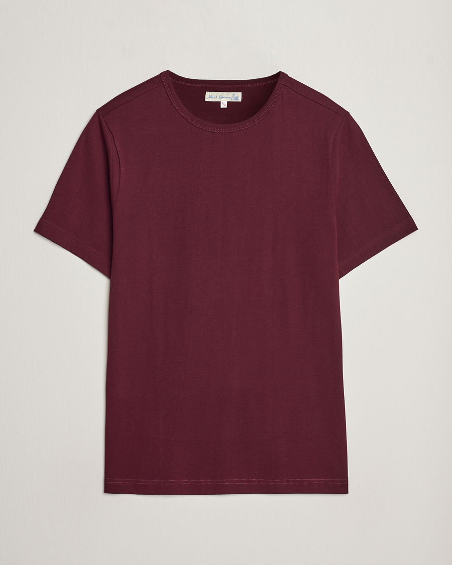 Herre | T-Shirts | Merz b. Schwanen | 1950s Classic Loopwheeled T-Shirt Ruby Red