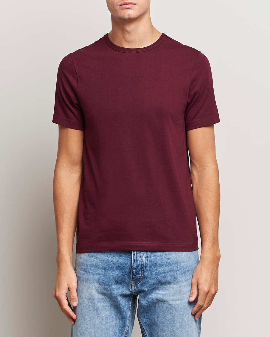 Herre | T-Shirts | Merz b. Schwanen | 1950s Classic Loopwheeled T-Shirt Ruby Red