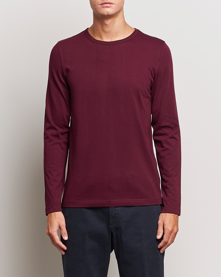 Herre | T-Shirts | Merz b. Schwanen | 1950s Classic Loopwheeled Longsleeve T-Shirt Ruby Red