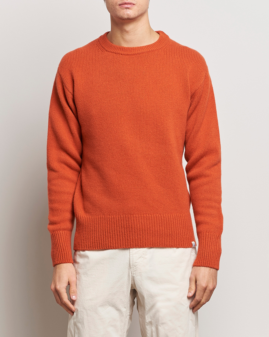 Herre | Trøjer | Merz b. Schwanen | Cashmere/Merino Pullover Rust