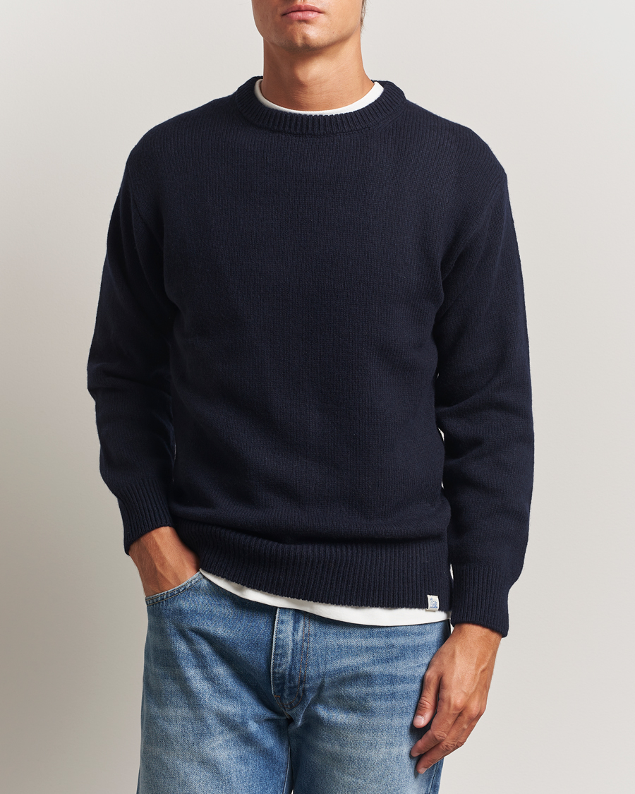 Herre | Trøjer | Merz b. Schwanen | Merino/Cashmere Knitted Sweater Dark Navy