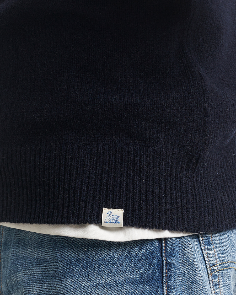 Herre | Trøjer | Merz b. Schwanen | Merino/Cashmere Knitted Sweater Dark Navy