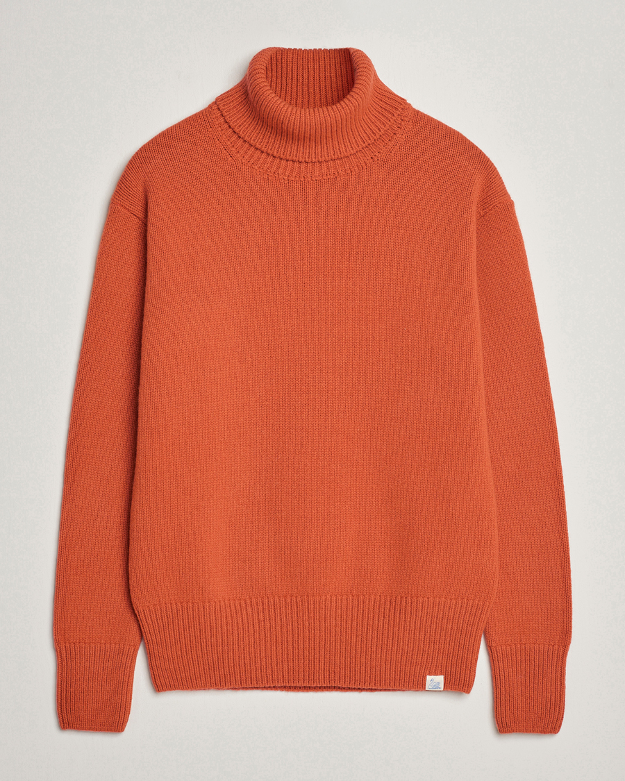 Herre | Trøjer | Merz b. Schwanen | Cashmere/Merino Rollneck Rust