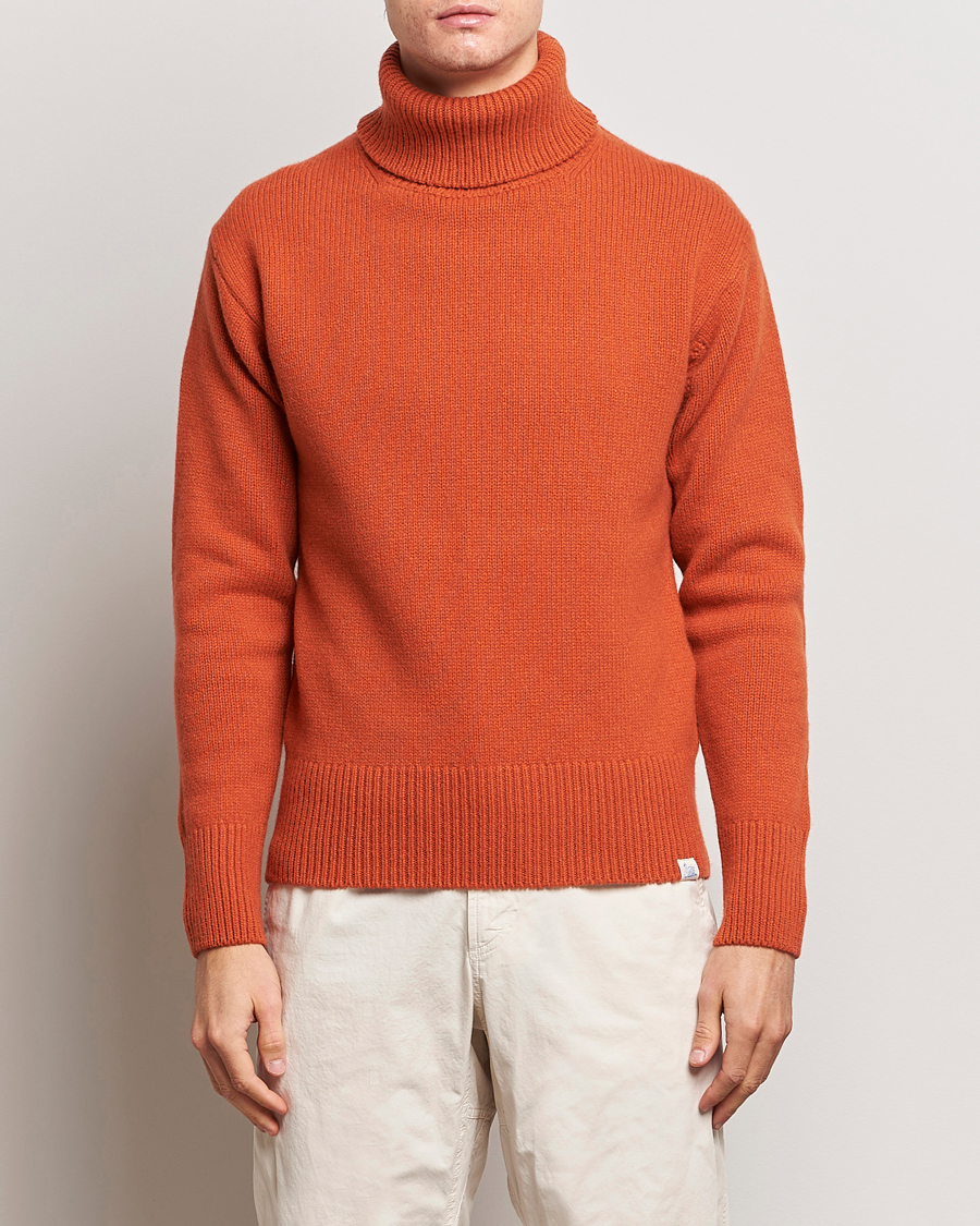Herre | Trøjer | Merz b. Schwanen | Cashmere/Merino Rollneck Rust