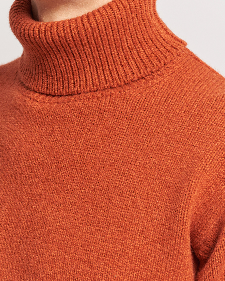 Herre | Trøjer | Merz b. Schwanen | Cashmere/Merino Rollneck Rust