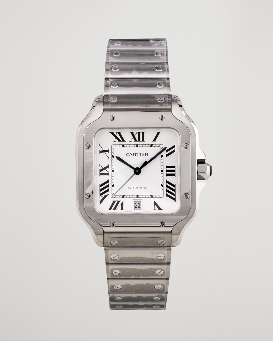 Brugt: | Pre-Owned & Vintage Watches | Cartier Pre-Owned | Santos De Cartier Steel WSSA0018 Steel White