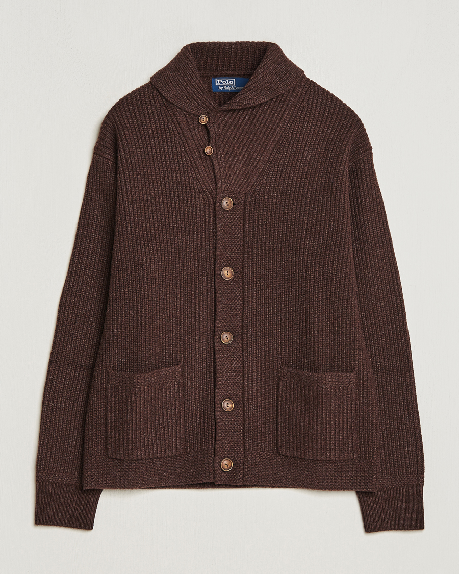 Herre | Strikkede trøjer | Polo Ralph Lauren | Wool Knitted Sweater Bear Brown Heather