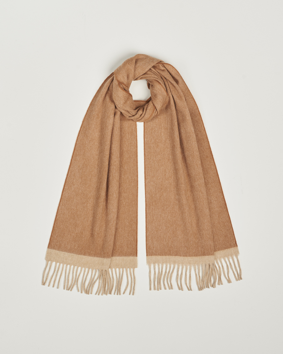 Herre | Begg & Co Solid Board Wool/Cashmere Scarf Warm Natural | Begg & Co | Solid Board Wool/Cashmere Scarf Warm Natural