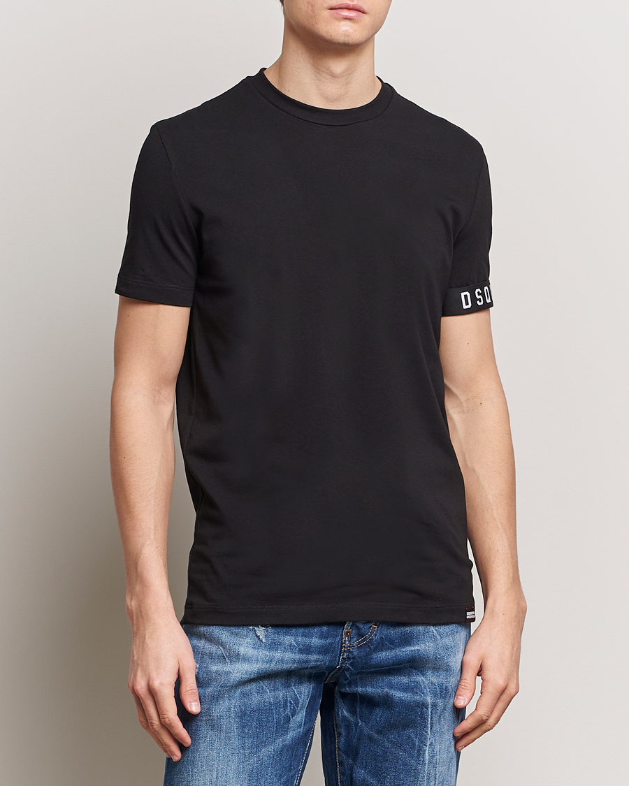 Herre | Loyalitetstilbud | Dsquared2 | Taped Logo Crew Neck T-Shirt Black/White