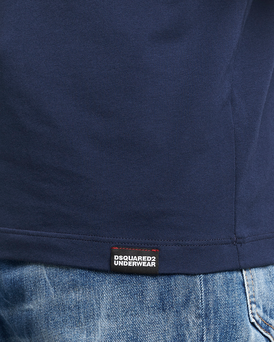 Herre | T-Shirts | Dsquared2 | Taped Logo Crew Neck T-Shirt Navy/White