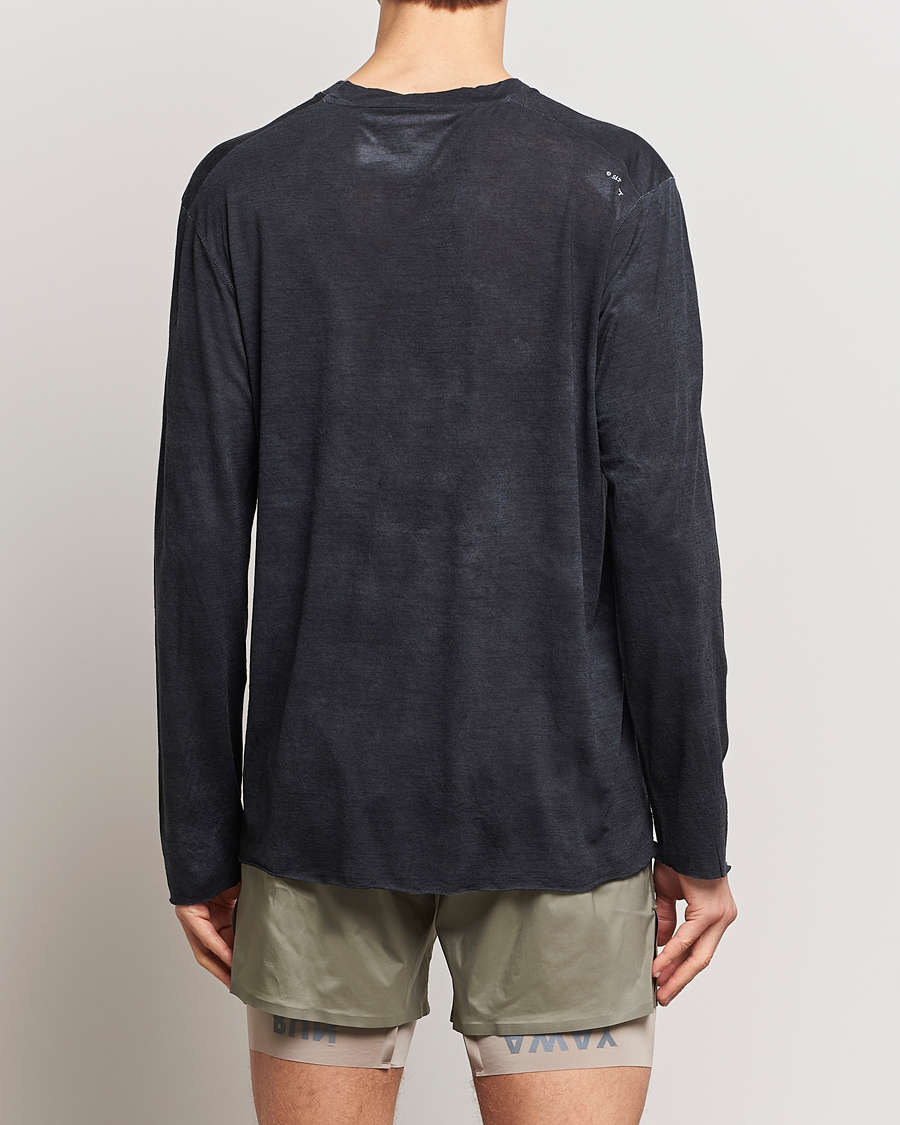 Herre | T-Shirts | Satisfy | CloudMerino Long Sleeve T-Shirt Batik Black
