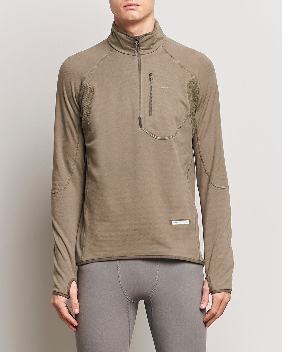 Herre | Active | Satisfy | GhostFleece Half Zip Smoky Quartz