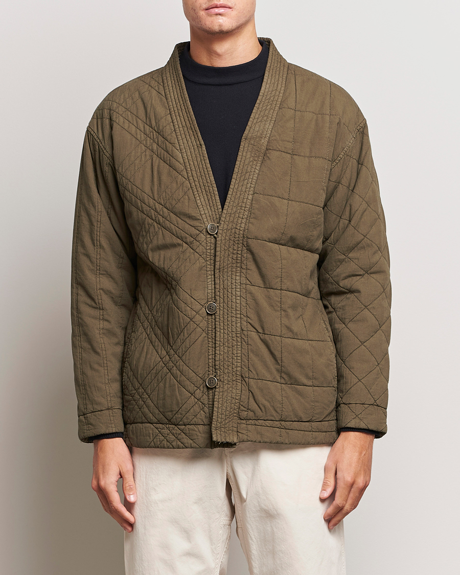 Herre | Japanese Department | Snow Peak | Natural Dyed Quilted Jacket Olive