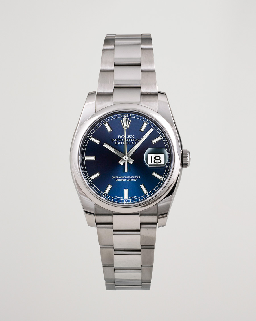 Herre | Rolex Pre-Owned Datejust 116200 Oyster Perpetual Steel Black Steel Blue | Rolex Pre-Owned | Datejust 116200 Oyster Perpetual Steel Black Steel Blue