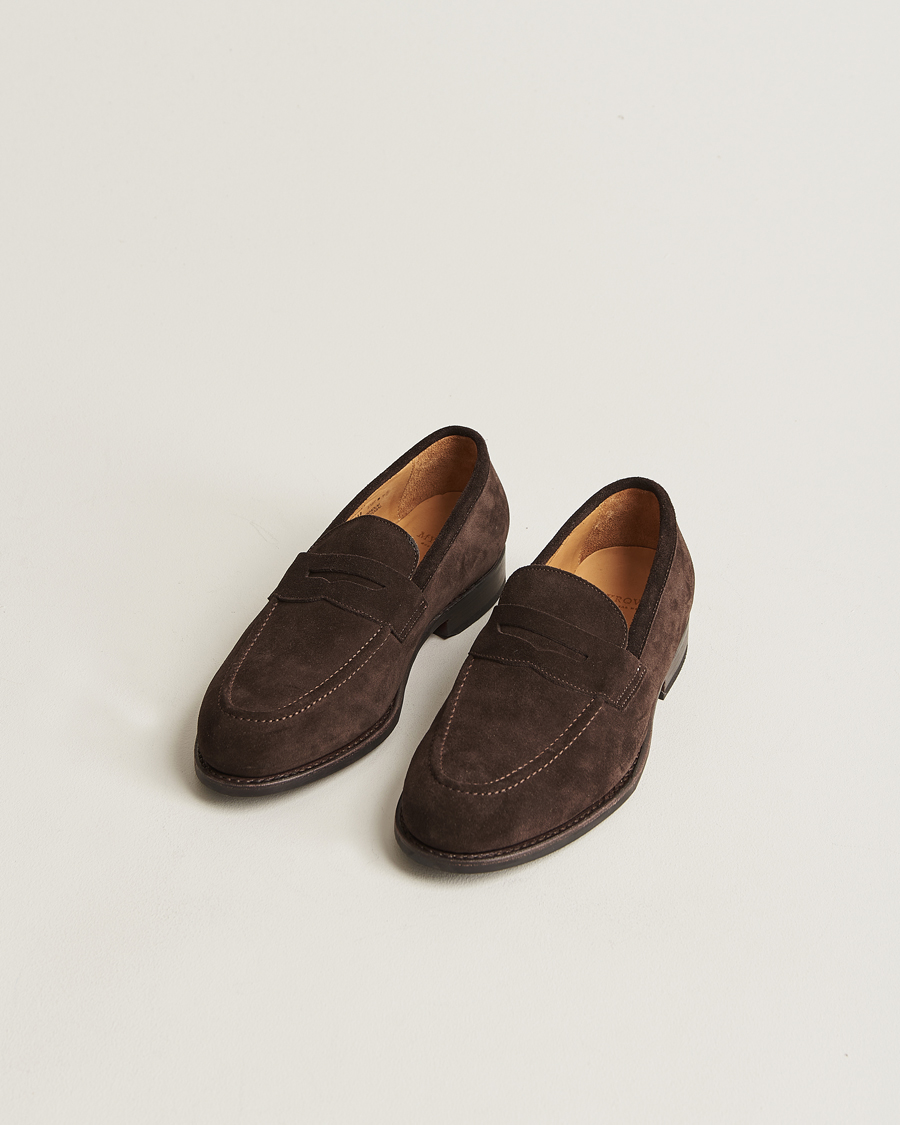 Herre | Håndlavede sko | Myrqvist | Stenhammar Loafer Dark Brown Suede