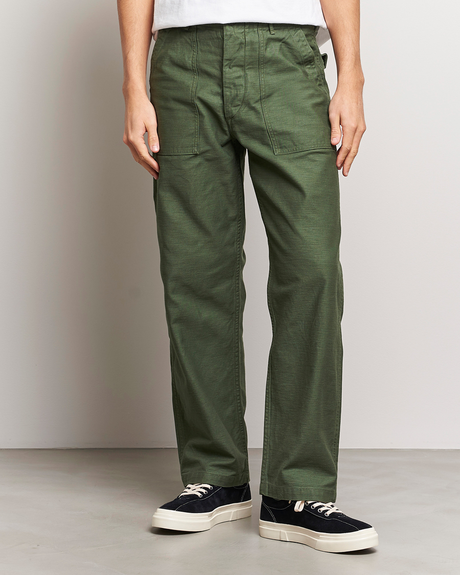 Herre | Japanese Department | orSlow | Regular Fit Original Sateen Fatigue Pants Green