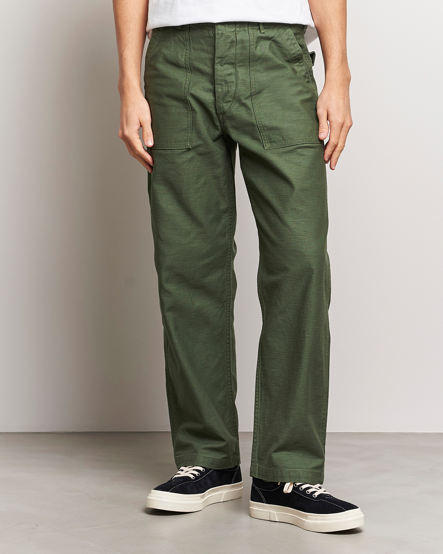 Herr | Kläder | orSlow | Regular Fit Original Sateen Fatigue Pants Green