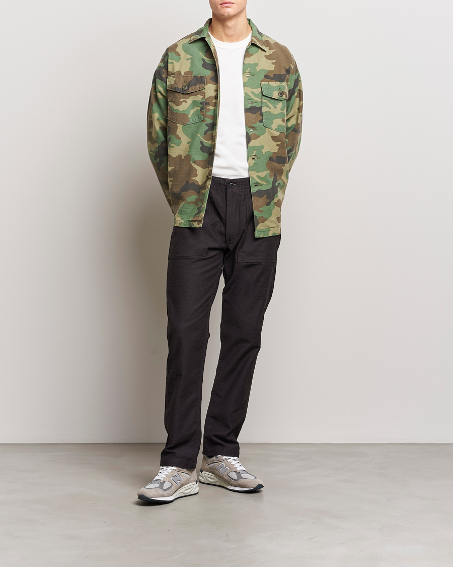 Herre | Bukser | orSlow | Slim Fit Original Sateen Fatigue Pants Black