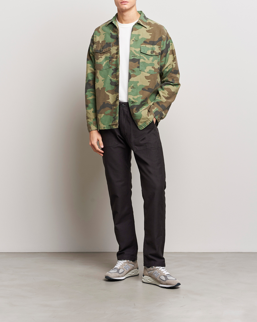 Herre | Skjorter | orSlow | Cotton Sateen US Army Overshirt Woodland Camo